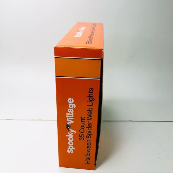 Spooky Village 5' Halloween Orange Spider Web Lights 35 Count Indoor & Outdoor - Picture 2 of 6